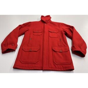 Vintage Woolrich Woolen Mills Wool Jacket  Red 40's Made in USA Sz 40